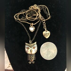 Betsey Johnson Vintage Owl Necklace